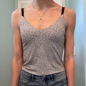 Gaze White Leopard Print Tank Top